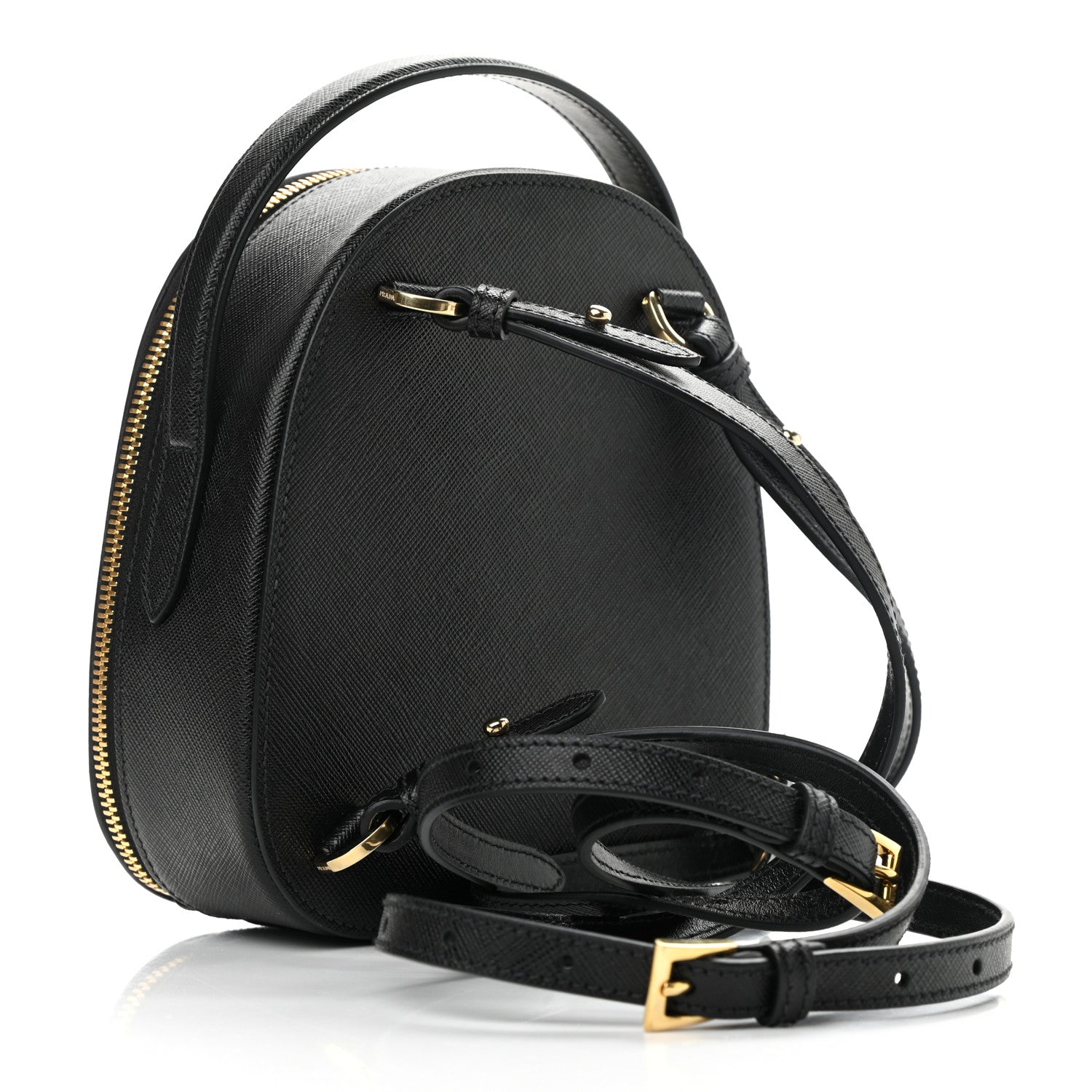 Prada Saffiano Lux Mini Odette Backpack Black 3 of 9