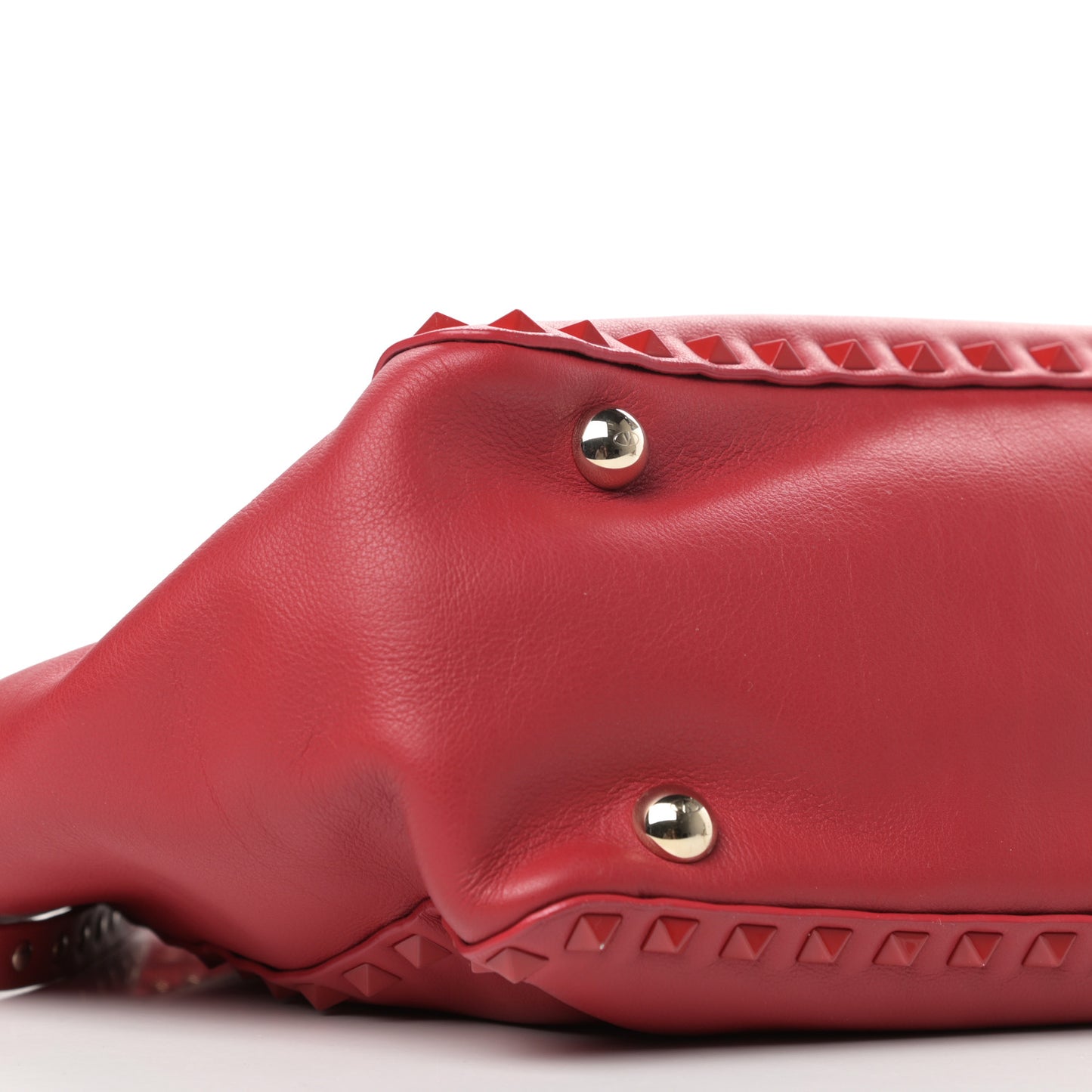 Vitello Monochrome Small Rockstud Tote Rosso Valentino