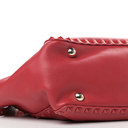 Valentino Garavani Vitello Monochrome Small Rockstud Tote Rosso Valentino 7 of 9