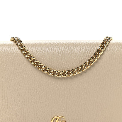 Gucci Dollar Calfskin Mini GG Marmont Chain Wallet Taupe Light Yellow 8 of 11