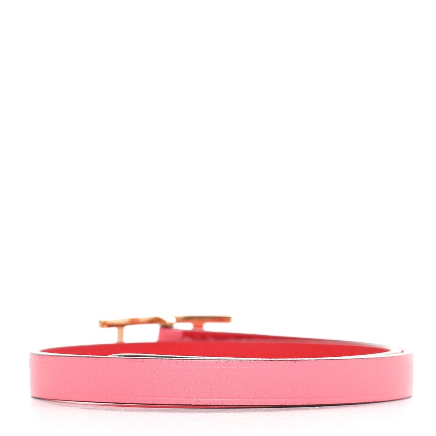 Hermes Swift Chamonix Behapi Double Tour Reversible Bracelet T1 Rose Azalee Rouge De Coeur 3 of 4