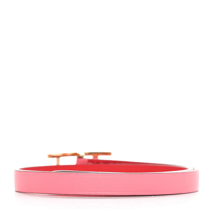Hermes Swift Chamonix Behapi Double Tour Reversible Bracelet T1 Rose Azalee Rouge De Coeur 3 of 4