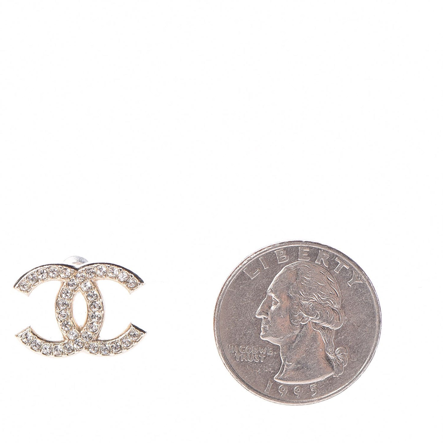 Crystal CC Earrings Light Gold