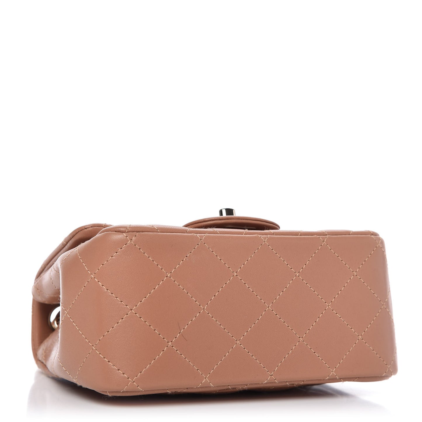 Lambskin Quilted Mini Square Flap Brown