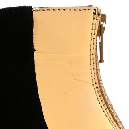 Christian Louboutin Veau Velours Specchio 100 Delicotte Booties 37.5 Black Gold 10 of 16