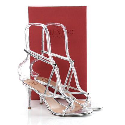 Valentino Garavani Metallic Nappa 85 Crisscross Sandals 38 Silver 12 of 12