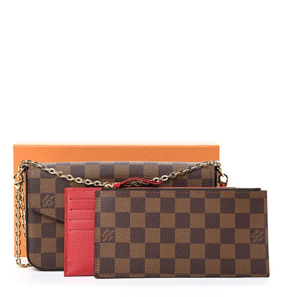 Louis Vuitton Damier Ebene Pochette Felicie Chain Wallet 15 of 15