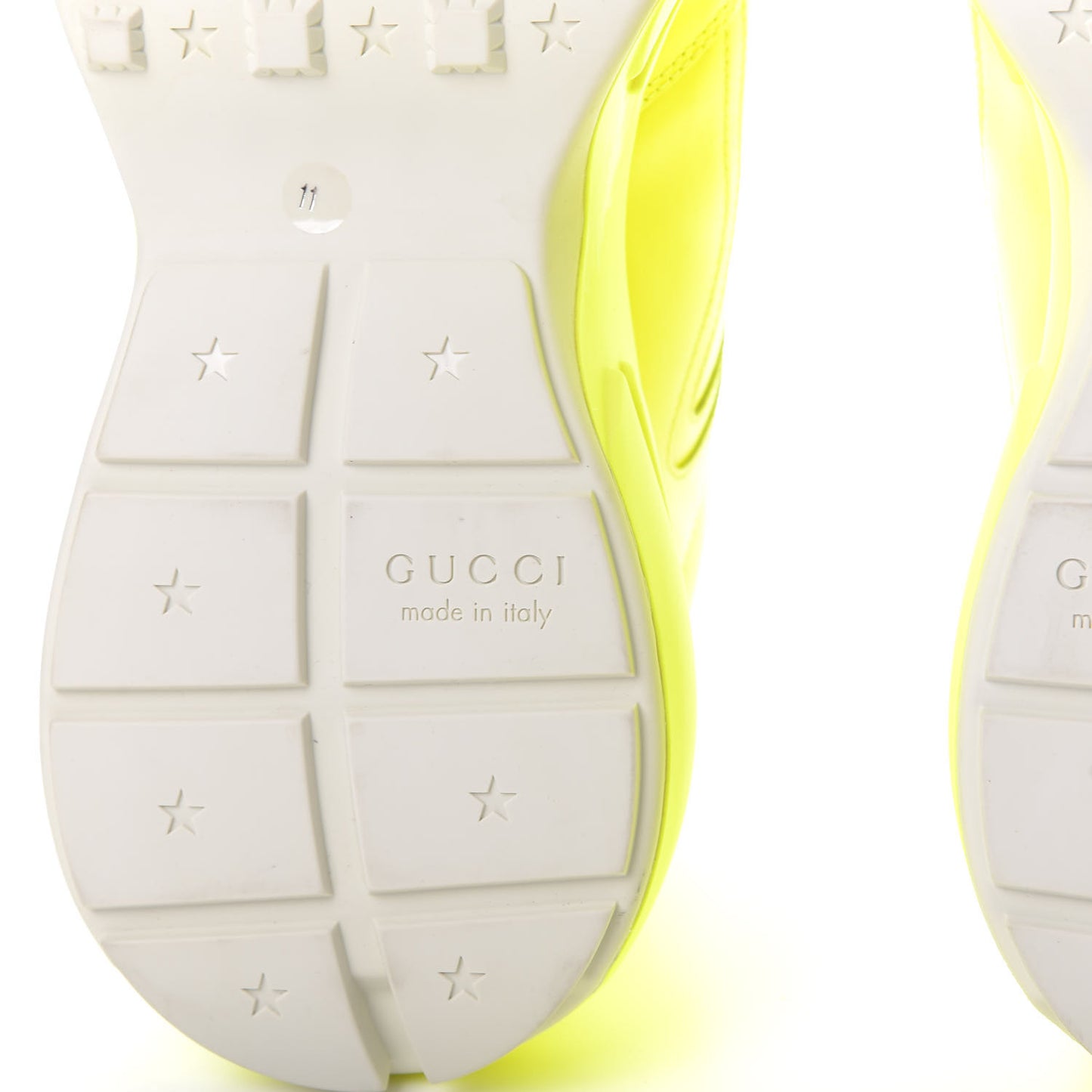 Calfskin Mens Rhyton Sneakers 11 Yellow Fluo