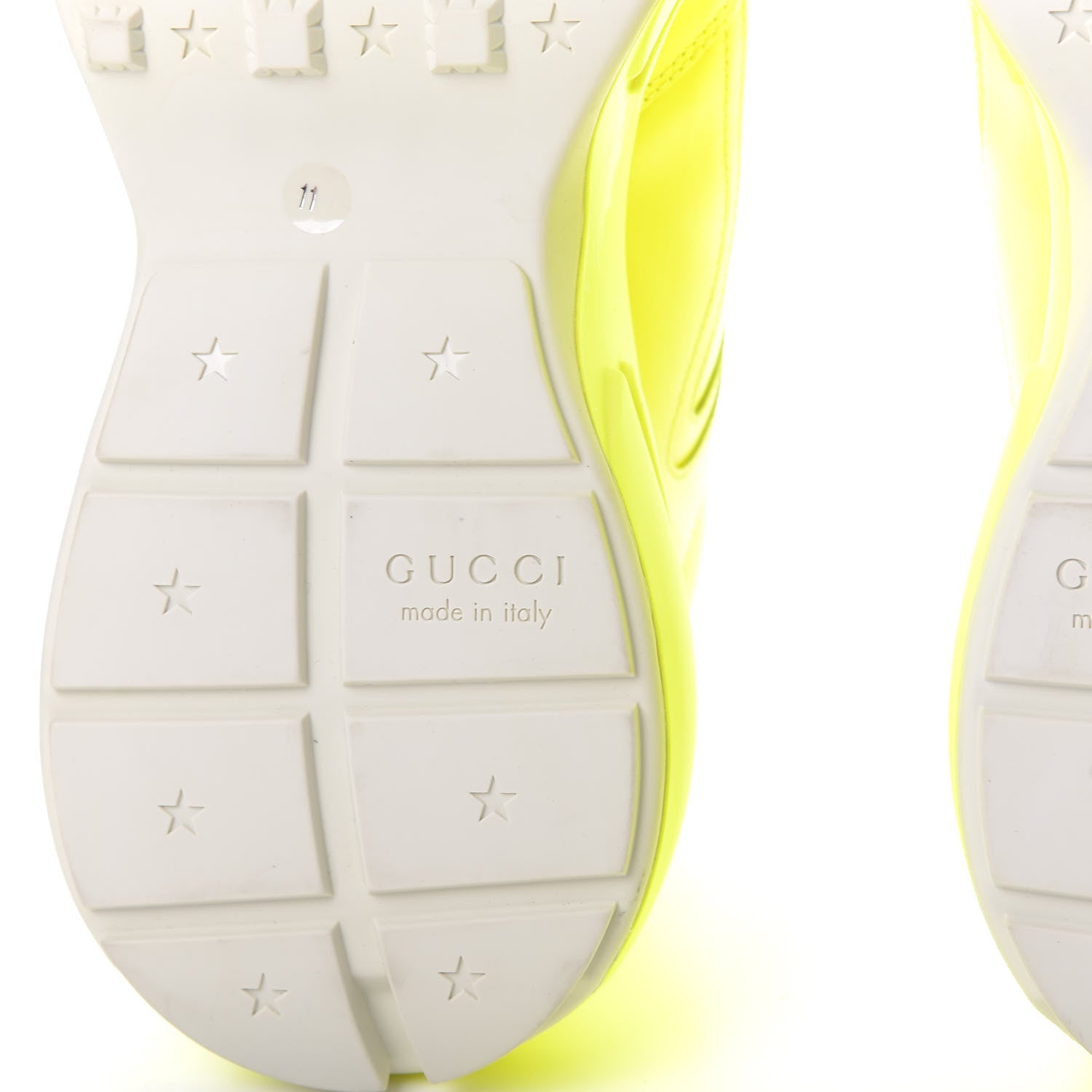 Gucci Calfskin Mens Rhyton Sneakers 11 Yellow Fluo 8 of 10
