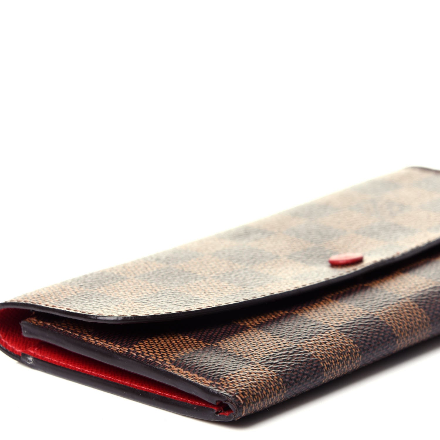 Louis Vuitton Damier Ebene Emilie Wallet Red 7 of 9