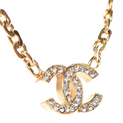Chanel Crystal CC Necklace Gold 4 of 5