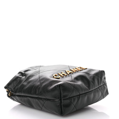 Chanel Shiny Calfskin Quilted Mini Chanel 22 Black 4 of 11