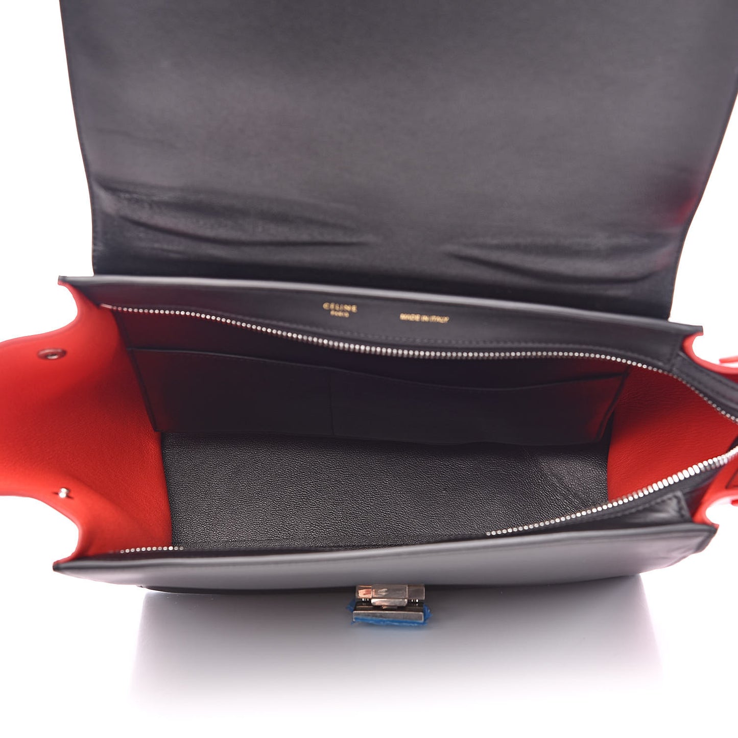 Satin Calfskin Small Tri-Color Trapeze Alizarin