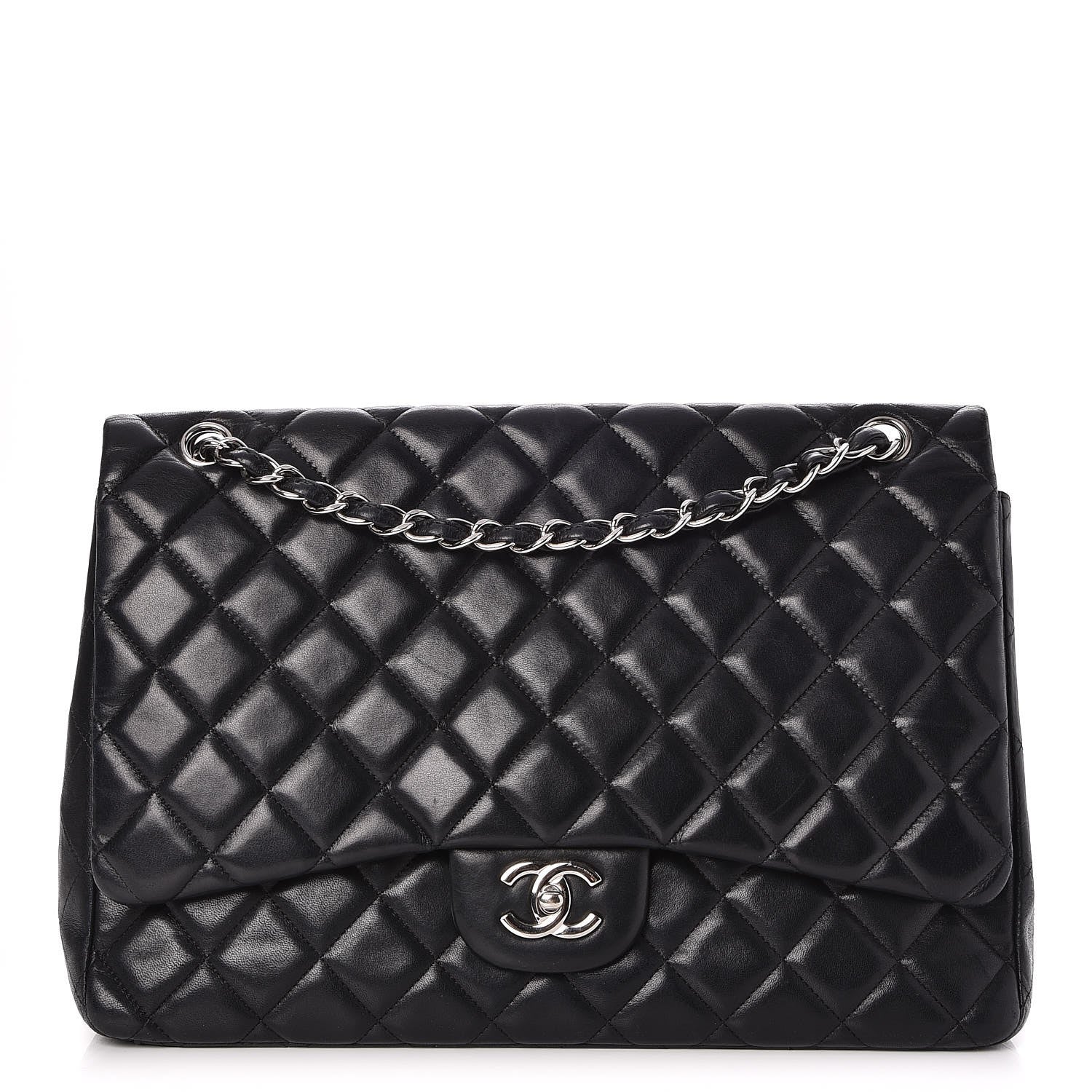 Chanel Lambskin Quilted Maxi Single Flap Black 1 of 7