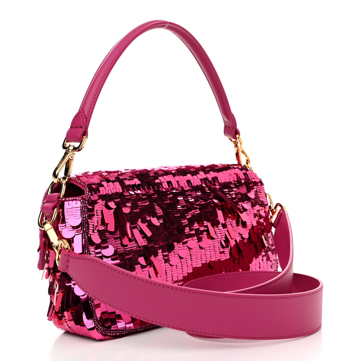 Fendi Sequin Paillettes Vitello Grace Sex and the City Baguette Ciclamino Pilar 3 of 10