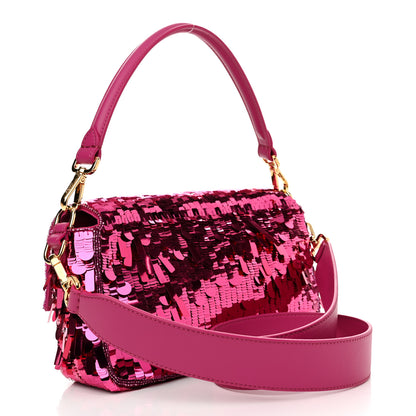 Fendi Sequin Paillettes Vitello Grace Sex and the City Baguette Ciclamino Pilar 3 of 10