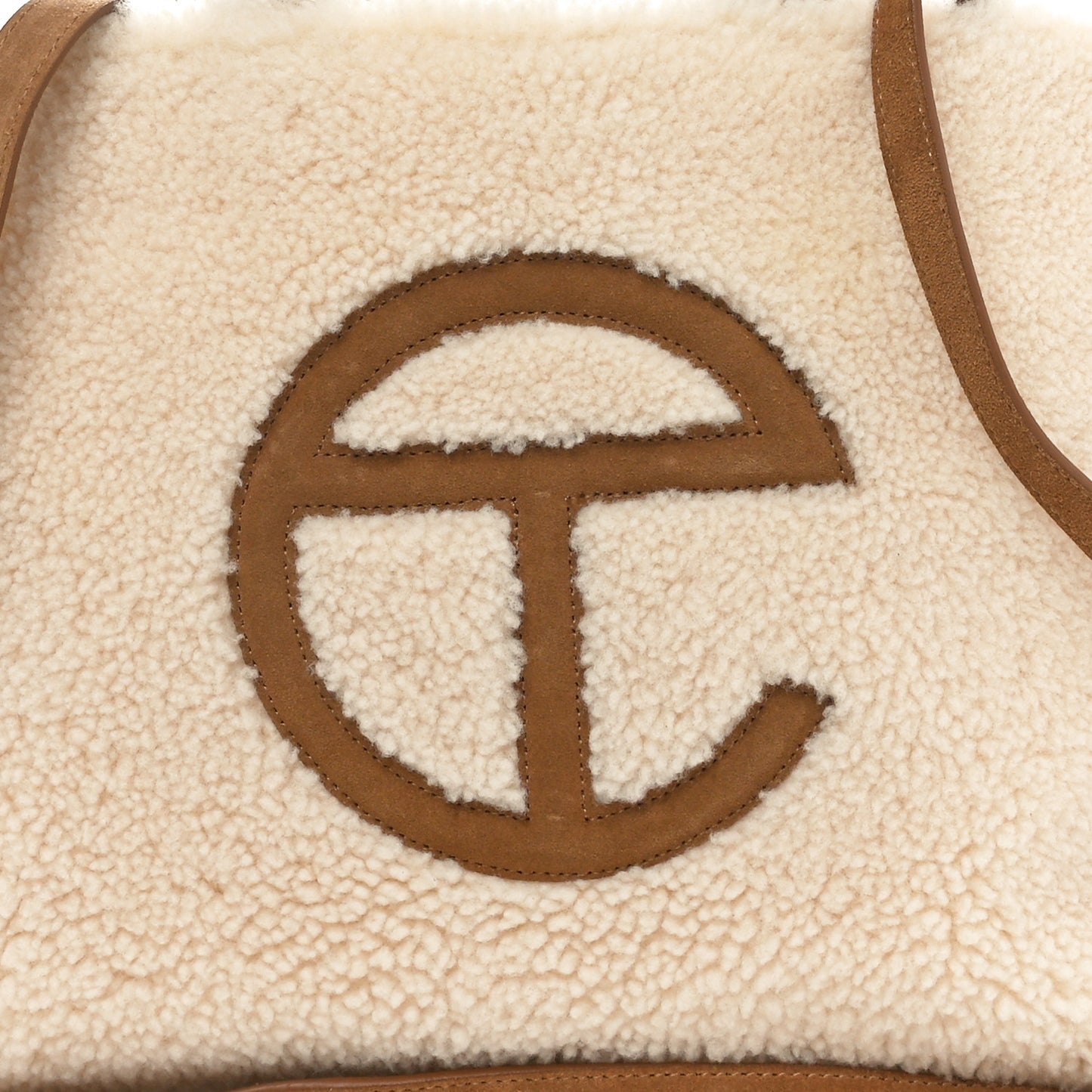 X UGG Suede Shearling Medium Shopping Bag Natural