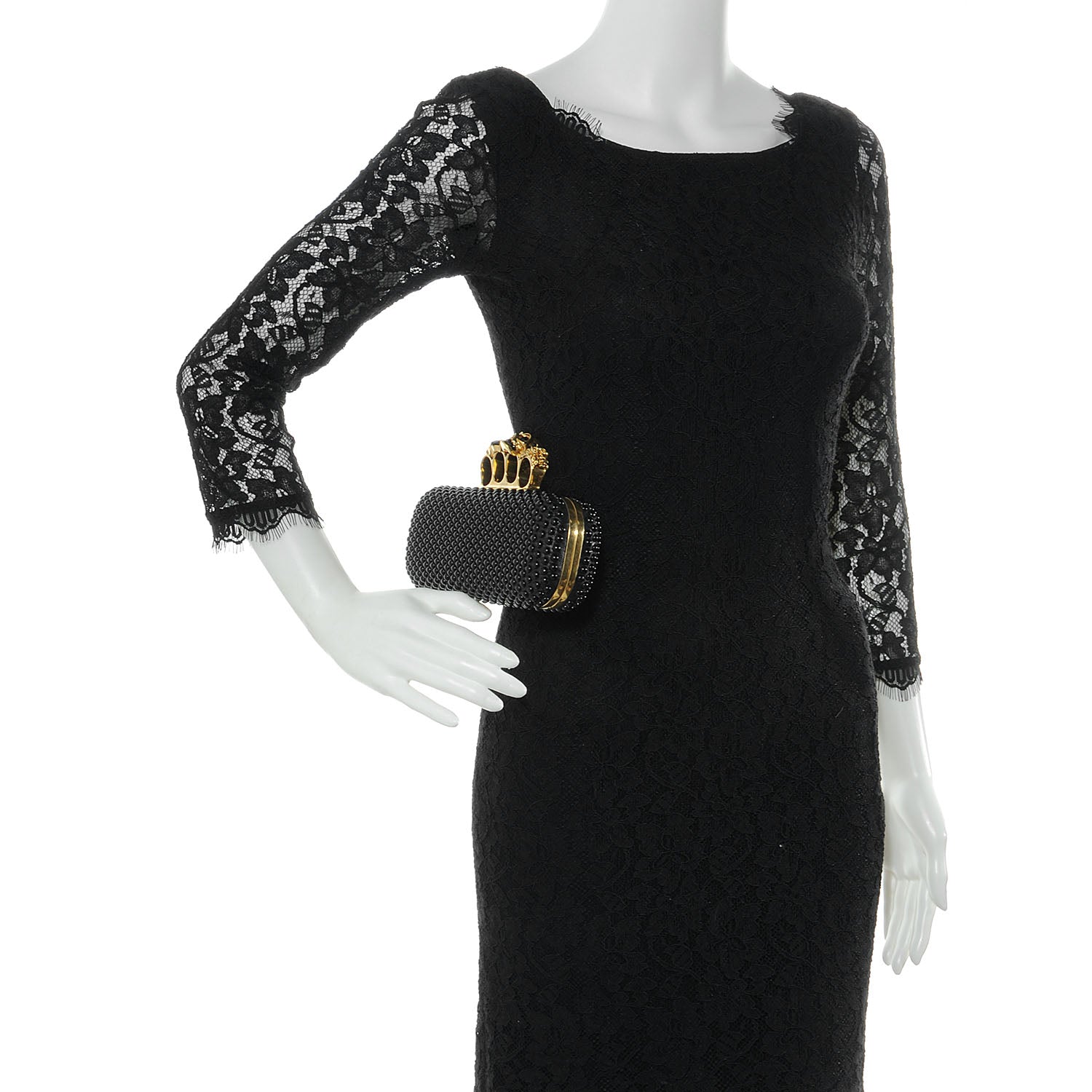 Alexander McQueen Studded Knucklebox Clutch Black 2 of 8