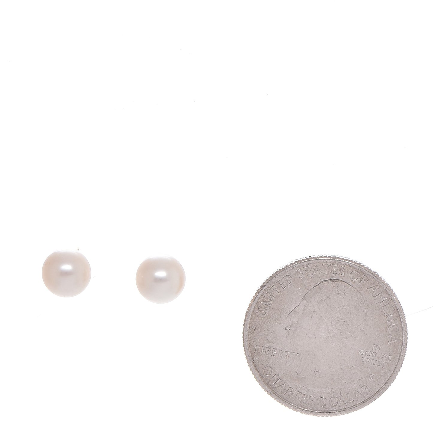 18K Yellow Gold Akoya Pearl 7-7.5mm Stud Earrings