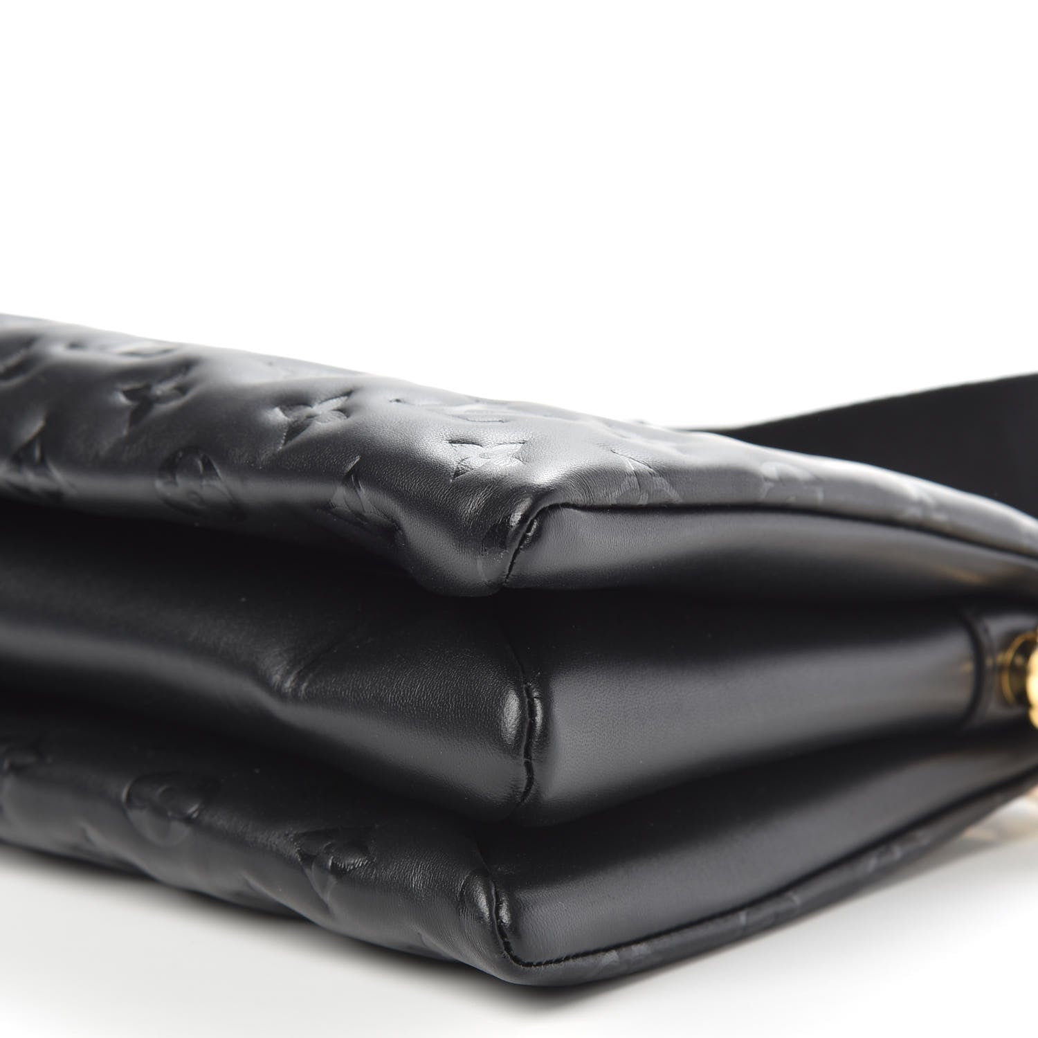 Louis Vuitton Lambskin Embossed Monogram Coussin PM Black 10 of 11