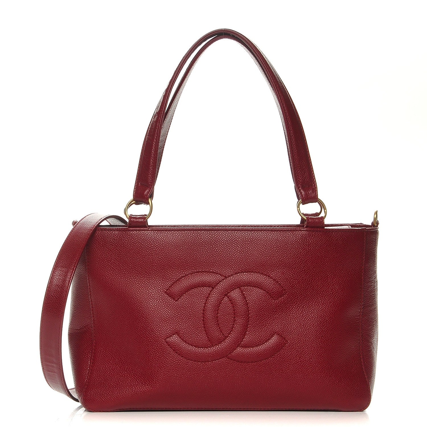 Chanel Caviar Timeless CC Shoulder Bag Red 1 of 10