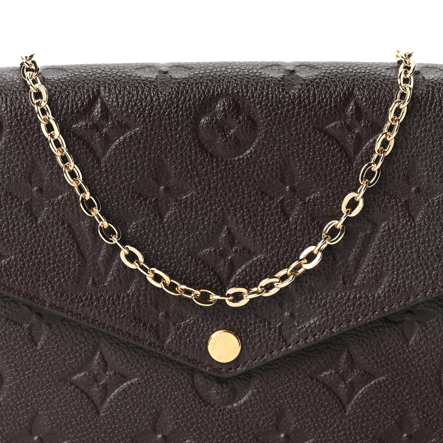 Louis Vuitton Empreinte Pochette Felicie Chain Wallet Chocolate 9 of 12