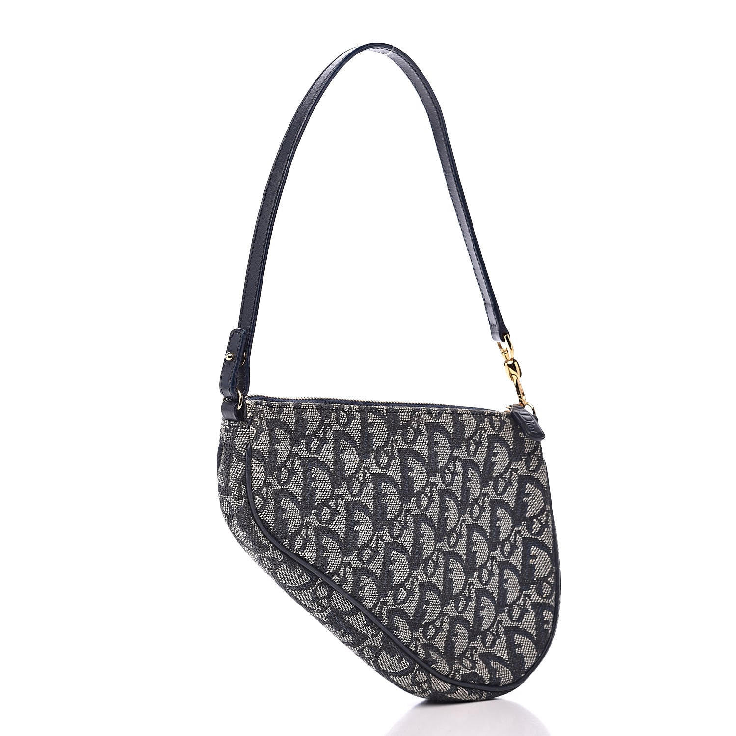 Christian Dior Monogram Mini Saddle Pochette Navy 3 of 10