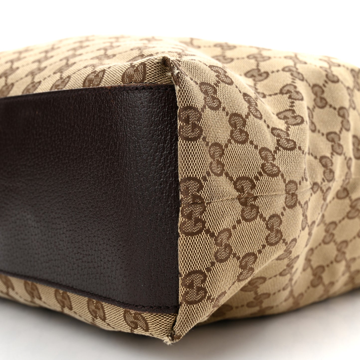 GG Monogram Large Web Handle Vertical Tote Dark Brown