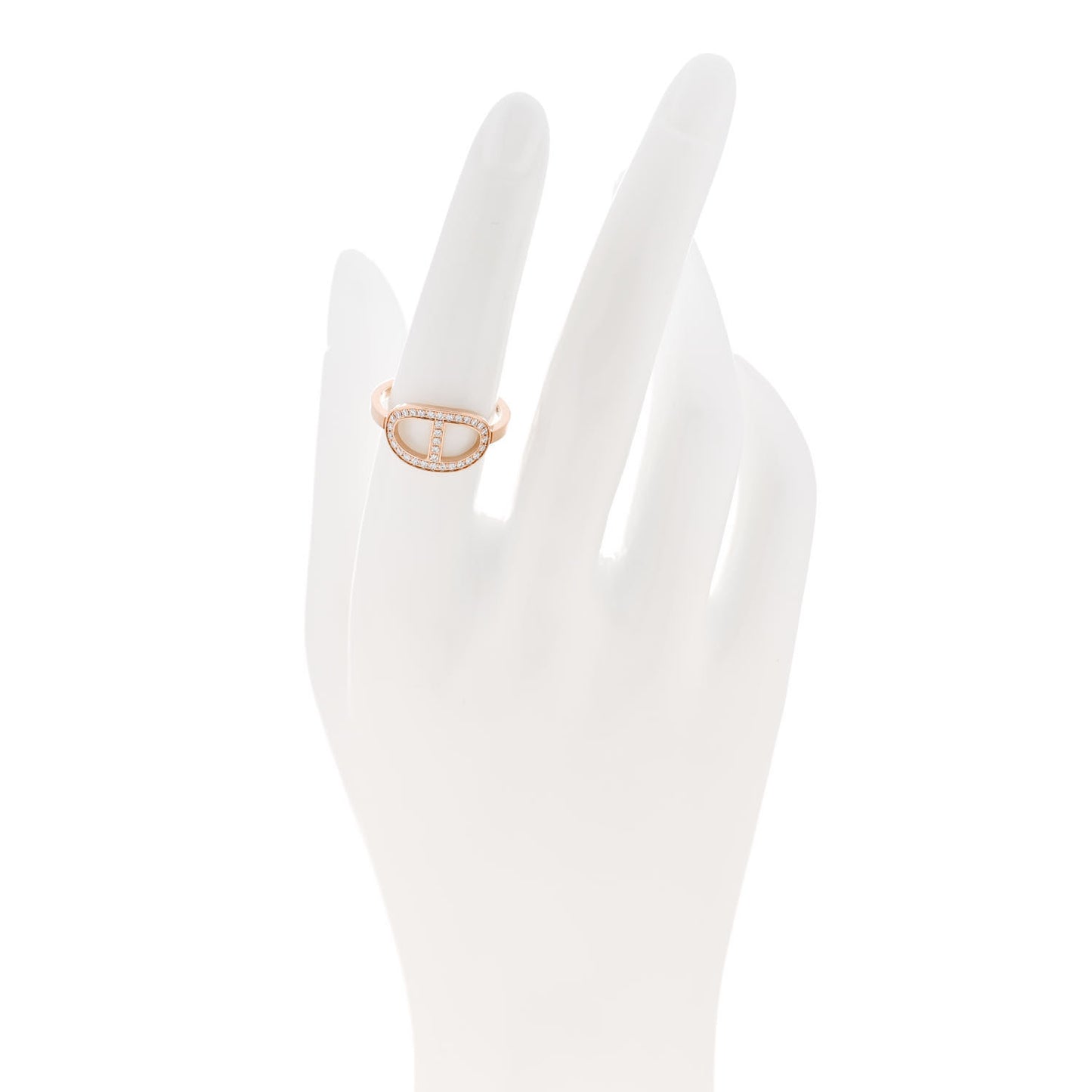 18K Rose Gold Diamond MM Chaine d'Ancre Contour Ring 54 6.75