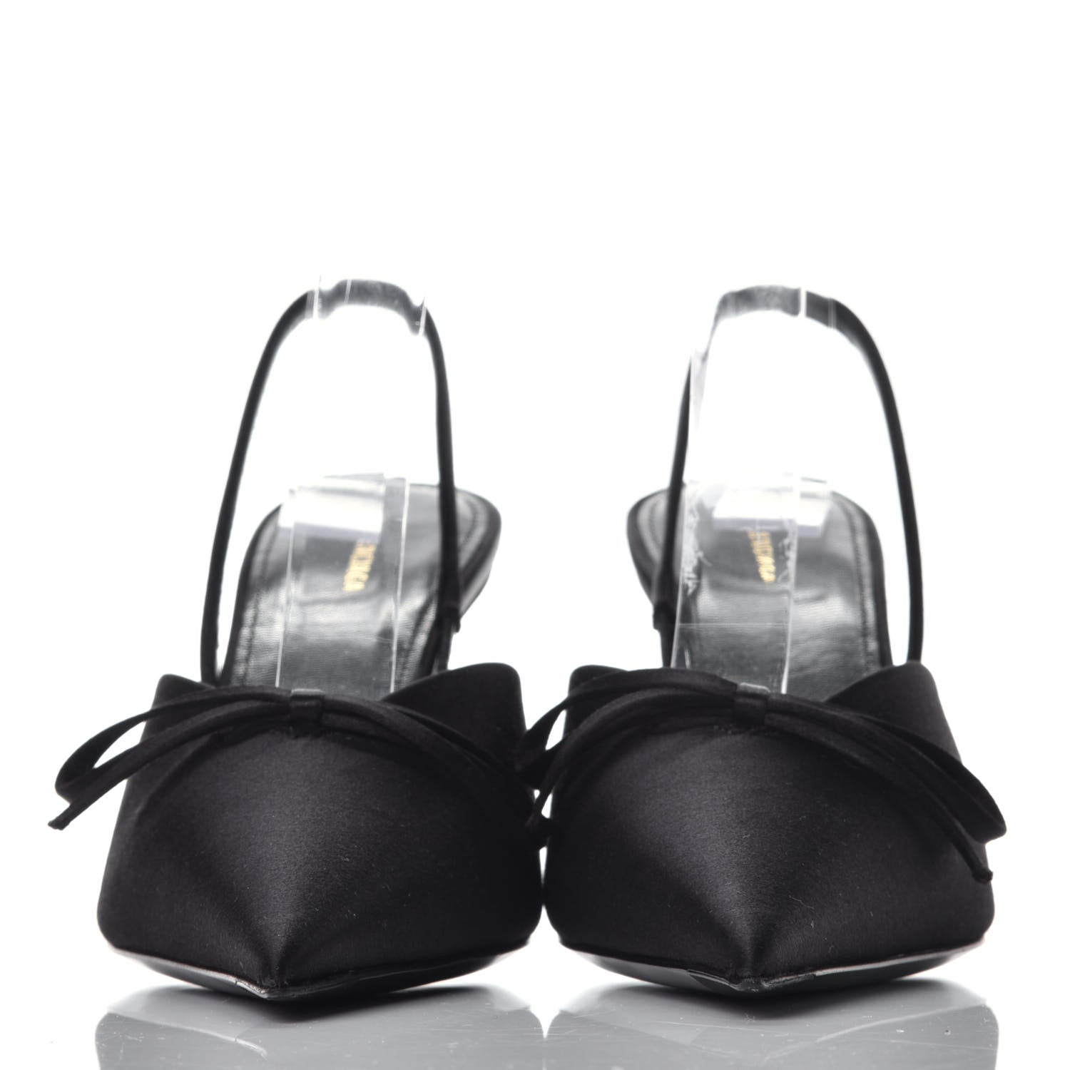 Balenciaga Satin Pointed Toe Knife Slingback Mules 35 Black 2 of 7