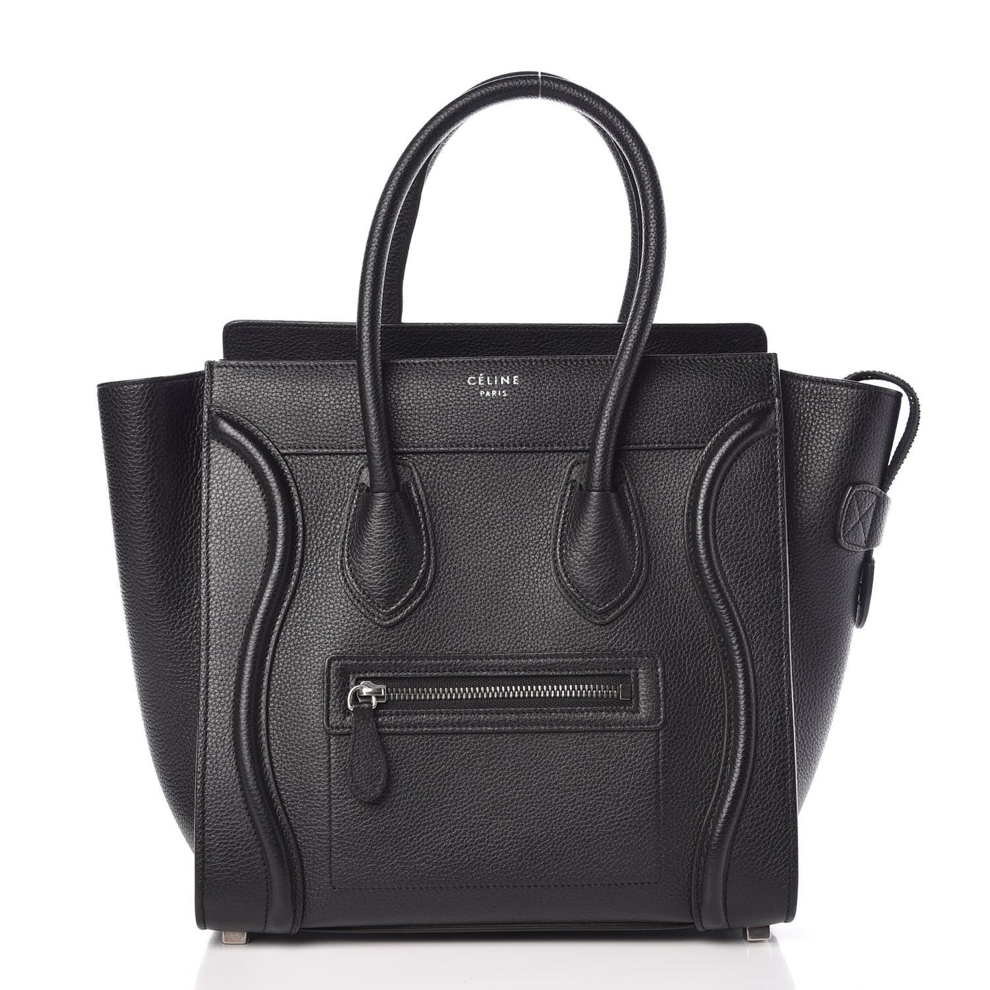 Drummed Calfskin Micro Luggage Black