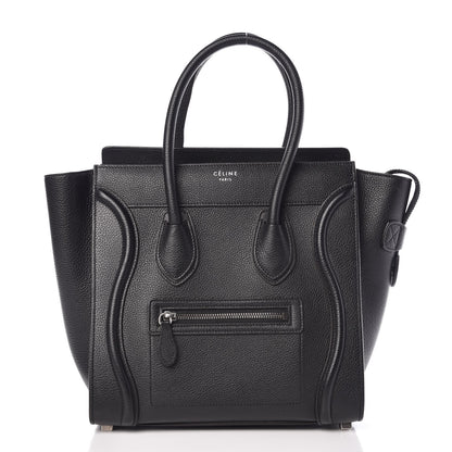 Celine Drummed Calfskin Micro Luggage Black 1 of 6