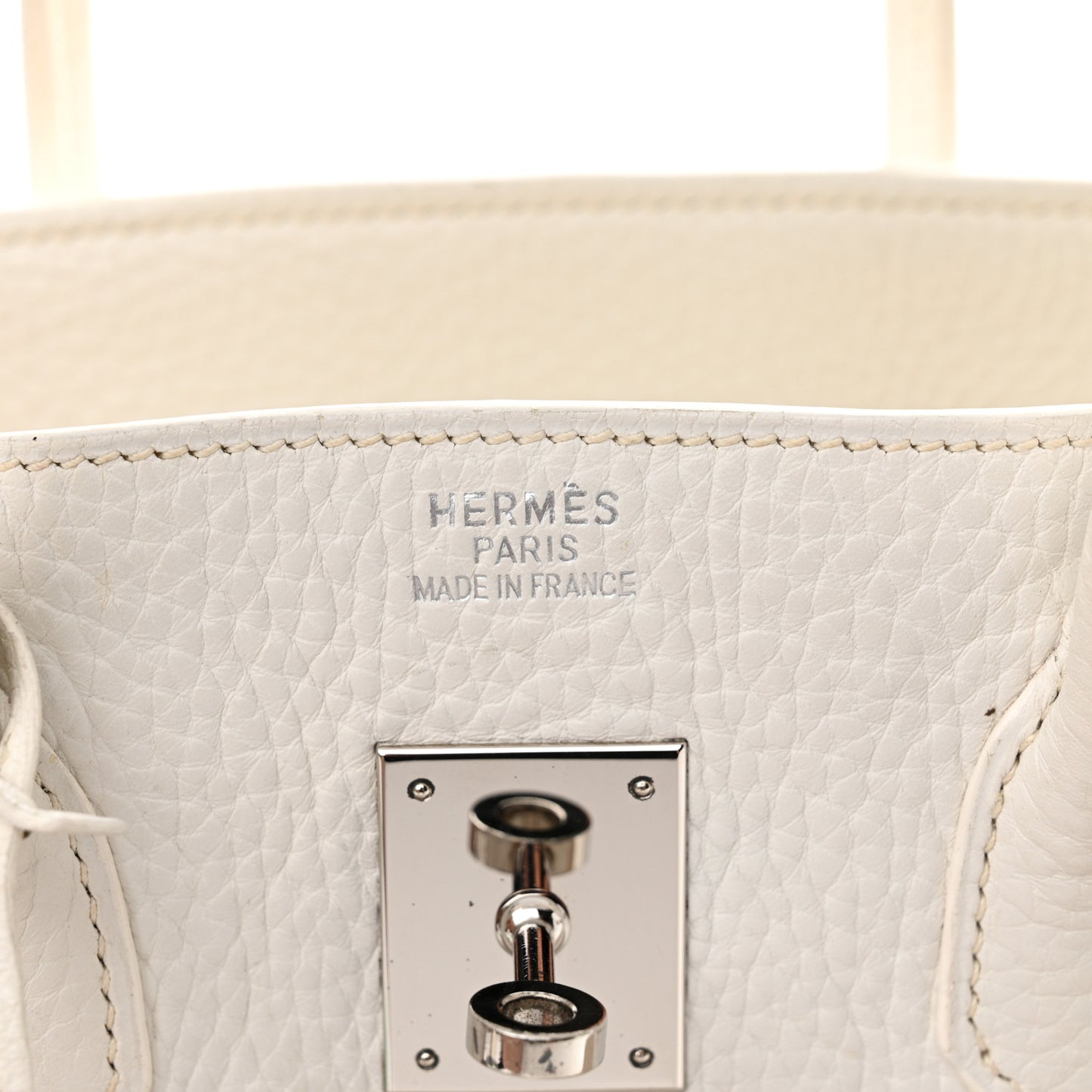 Toile Taurillon Clemence Birkin 35 White