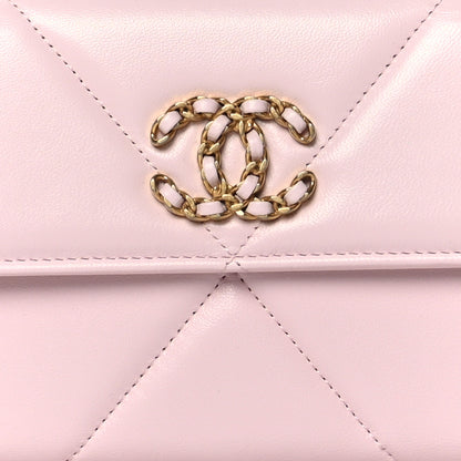 Chanel Lambskin Quilted Chanel 19 Flap Wallet Light Pink 8 of 8