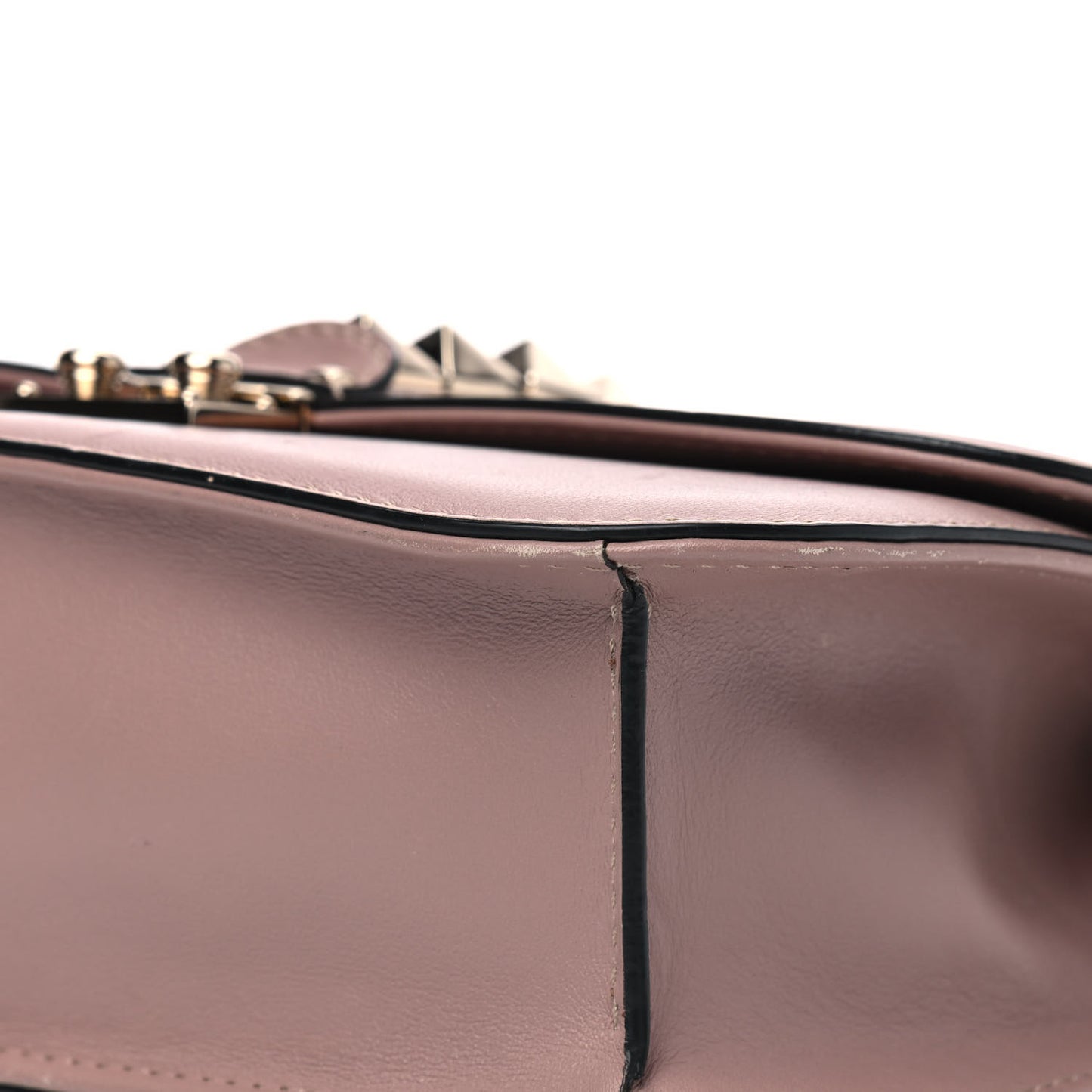 Vitello Medium Glam Lock Rockstud Flap Poudre
