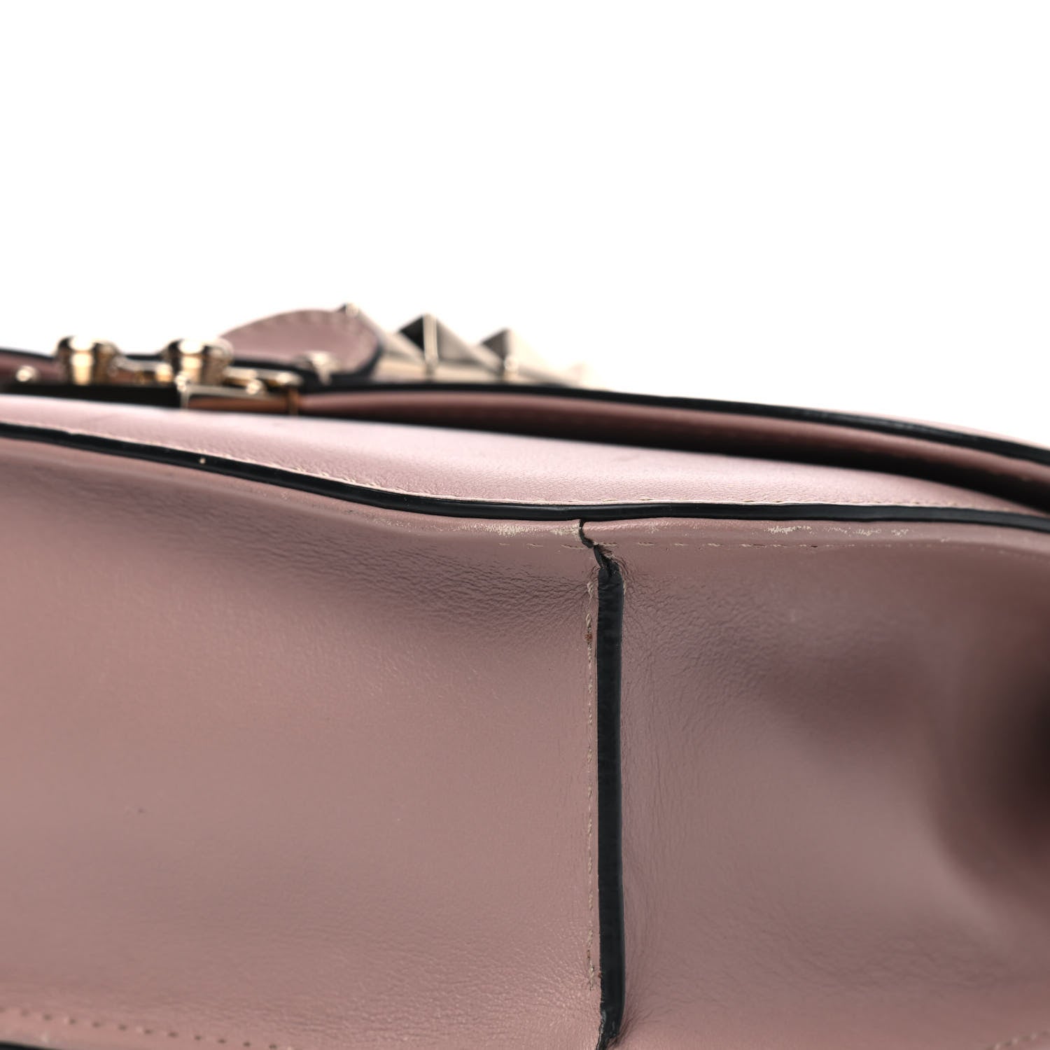 Valentino Garavani Vitello Medium Glam Lock Rockstud Flap Poudre 6 of 8
