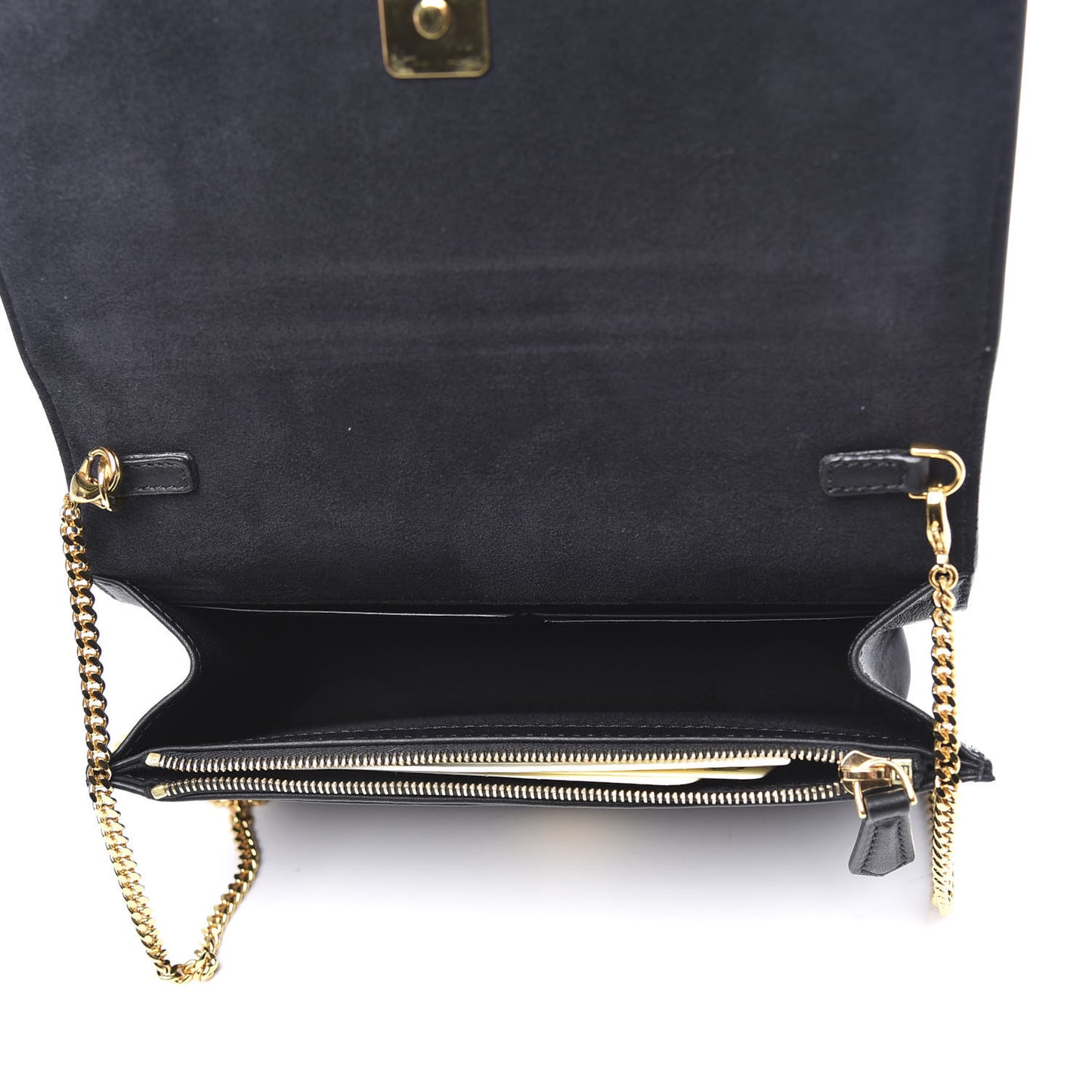 Vitello Flamingo Tube Wallet on Chain Black