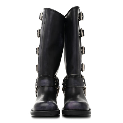 Miu Miu Calfskin Harness Boots 38 Black 3 of 10