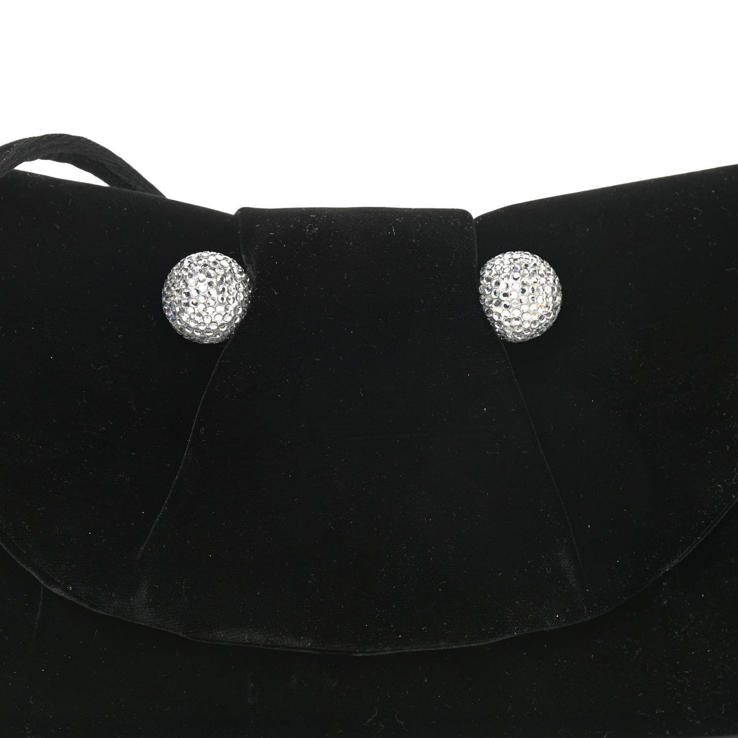 Christian Louboutin Velvet Crystal Flap Clutch Black 7 of 10