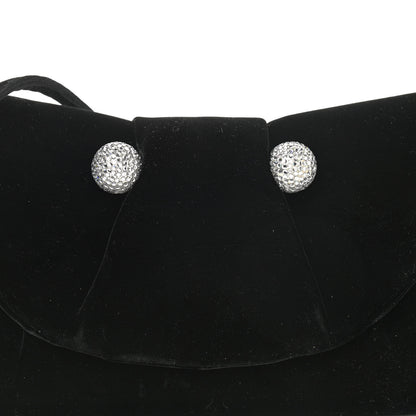 Christian Louboutin Velvet Crystal Flap Clutch Black 7 of 10