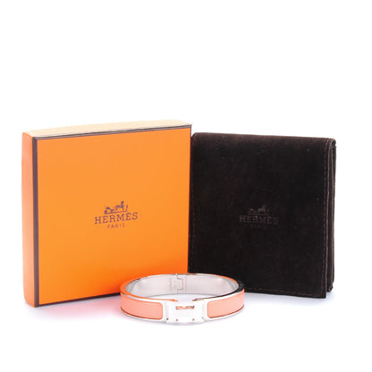 Hermes Enamel Narrow Clic Clac H Bracelet GM Rose Saumon 5 of 5