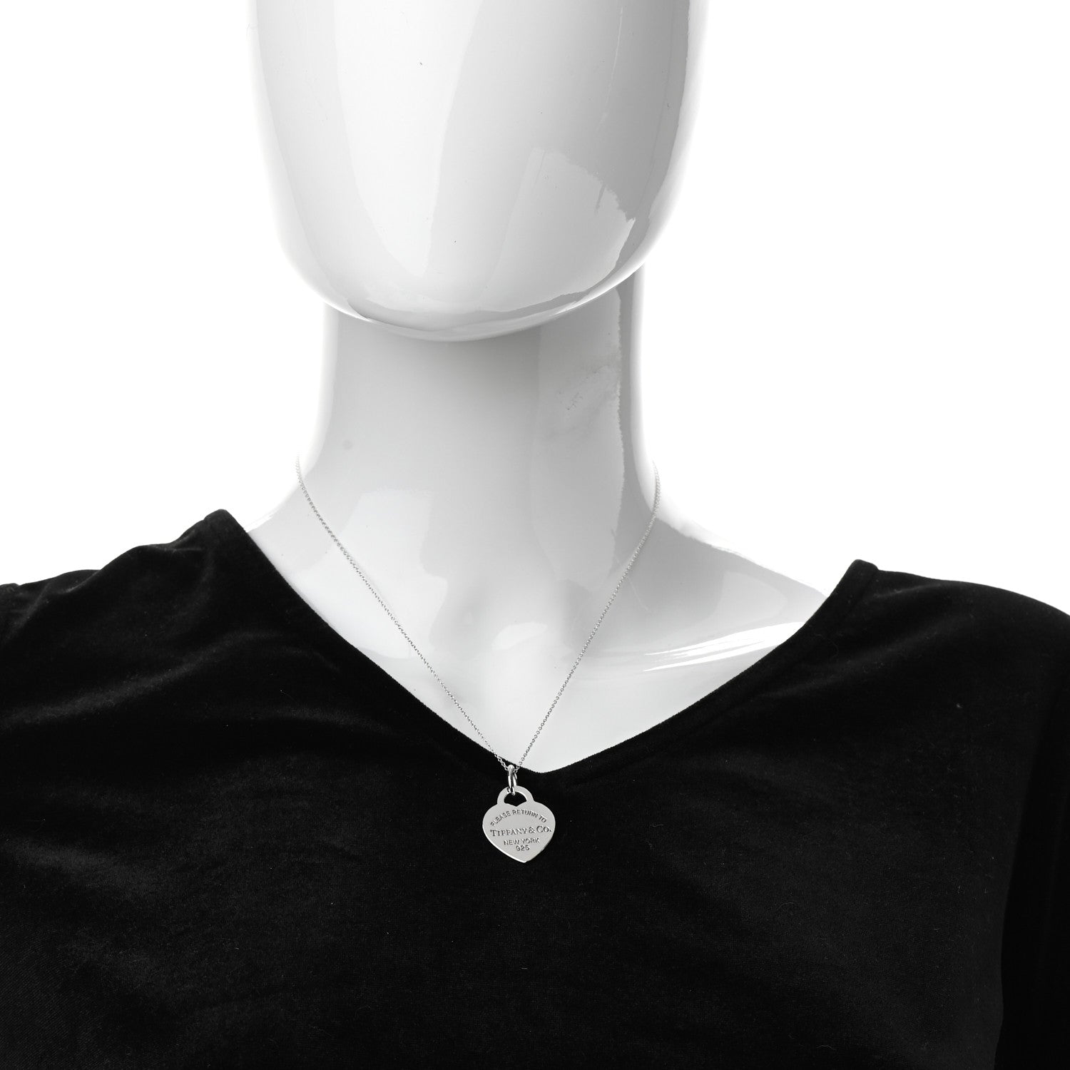 Tiffany Sterling Silver Medium Return to Tiffany Heart Pendant Necklace 2 of 7