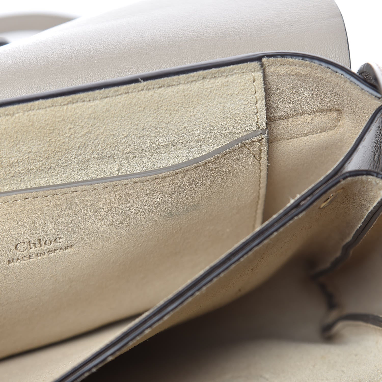 Chloe Suede Calfskin Small Faye Shoulder Bag Motty Grey 7 of 17