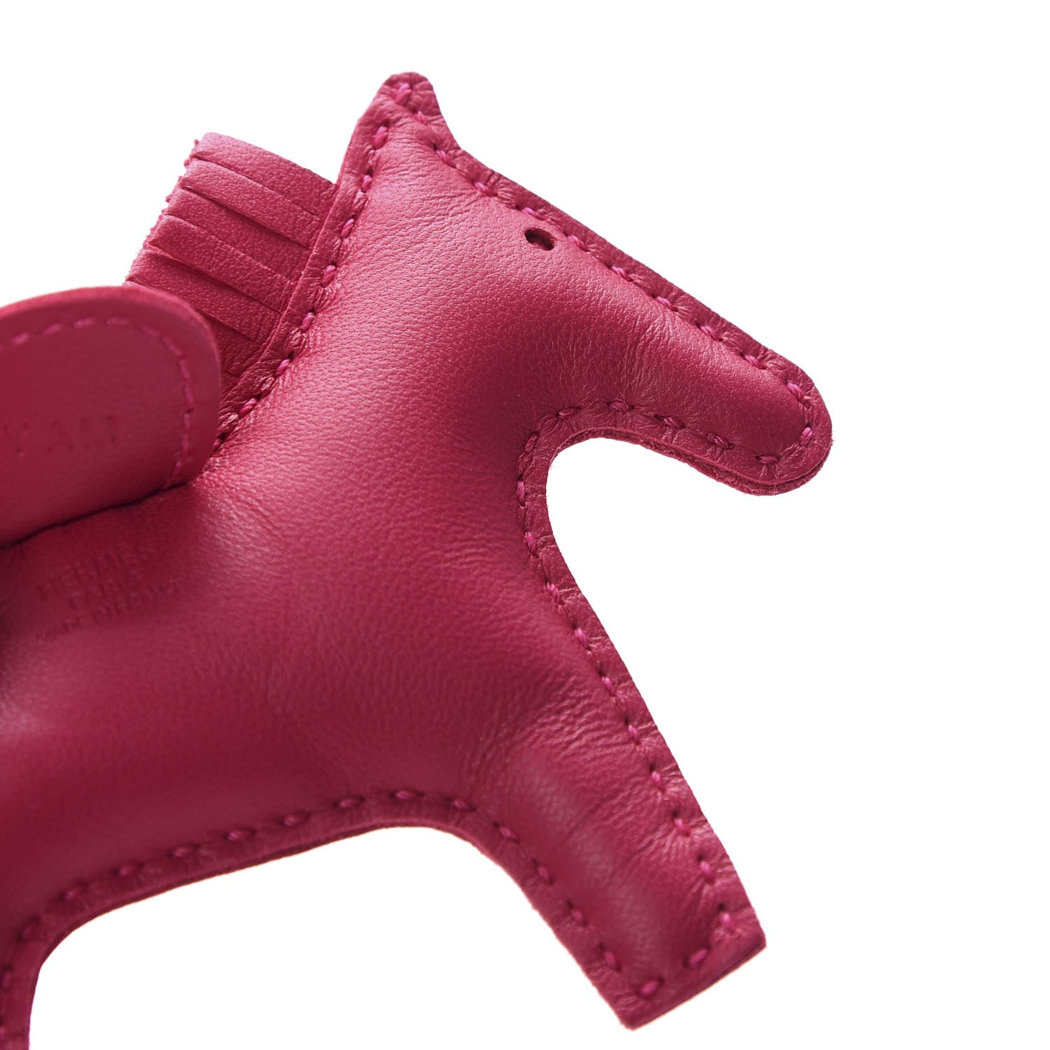 Hermes Milo Lambskin Grigri Rodeo Horse Bag Charm PM Rose Mexico 3 of 4