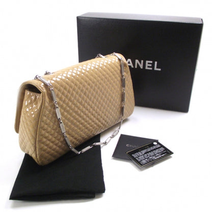 Chanel Patent Quilted Flap Chain Bag Beige 3 of 11
