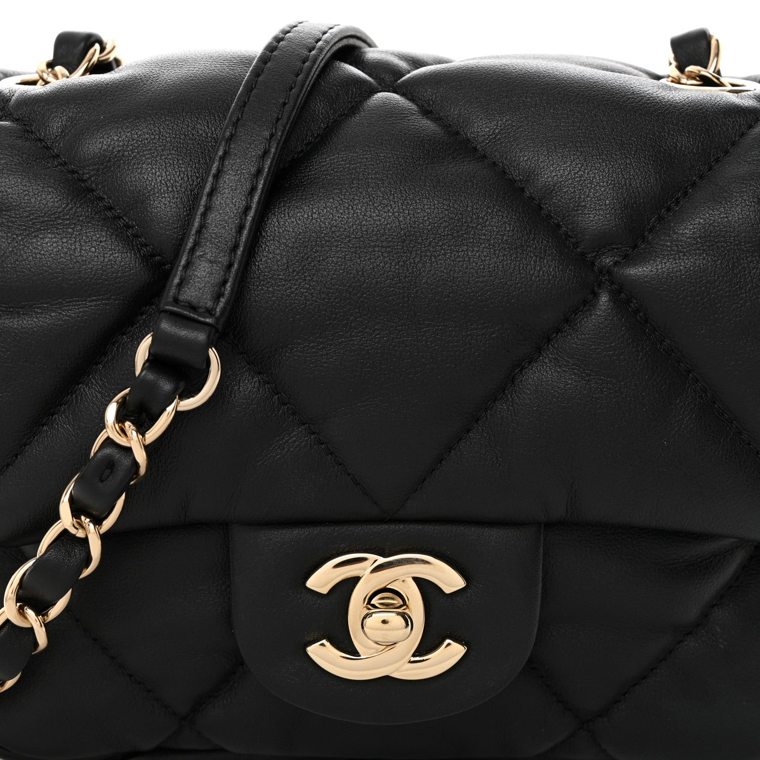 Chanel Calfskin Quilted Mini Square Bubbly Flap Black 8 of 10