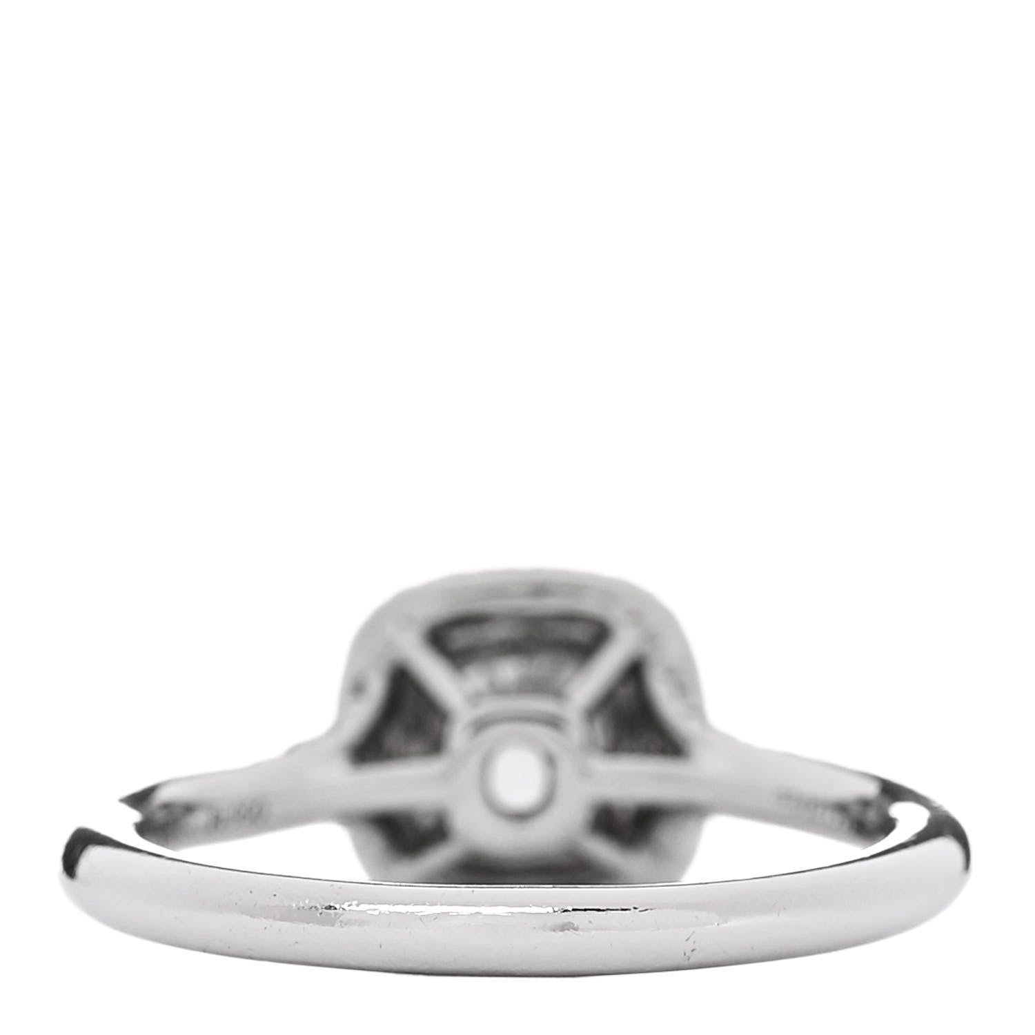Tiffany Platinum Diamond .37ct Soleste Cushion Cut Double Halo Engagement Ring 52 6 4 of 6
