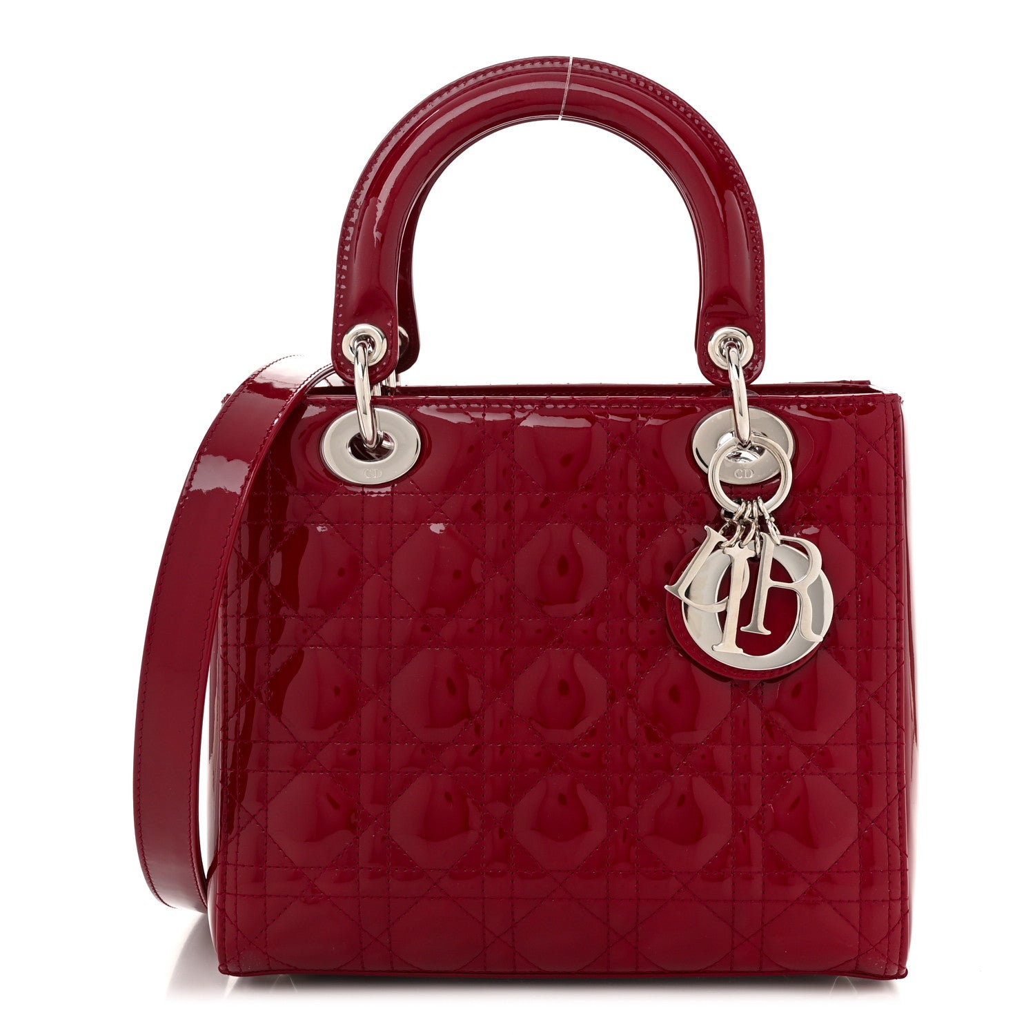 Christian Dior Patent Cannage Medium Lady Dior Burgundy Red 1 of 10