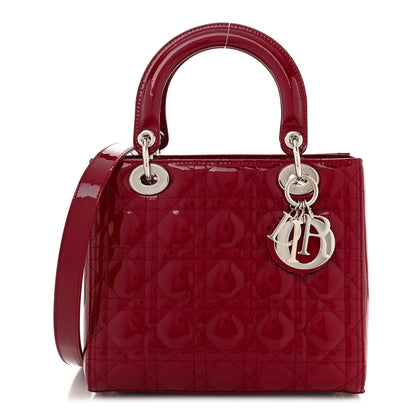 Christian Dior Patent Cannage Medium Lady Dior Burgundy Red 1 of 10