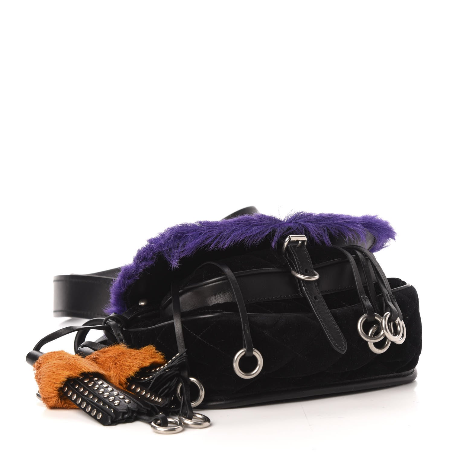 Prada Calf Hair Velluto Corsaire Antic Crossbody Bag Giacinto Black 4 of 9